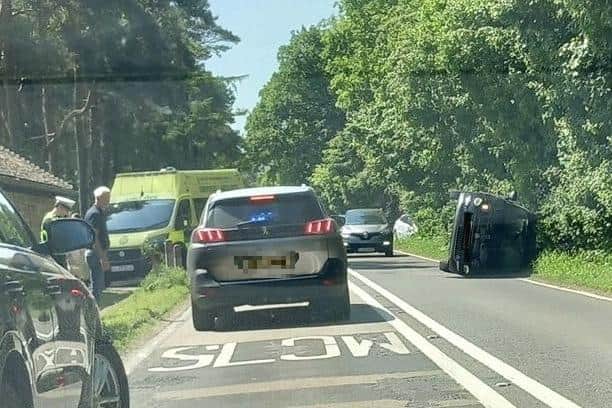 Emergency services responded to a collision – involving four vehicles – on the A285 near Duncton. Photo: Simon Allison