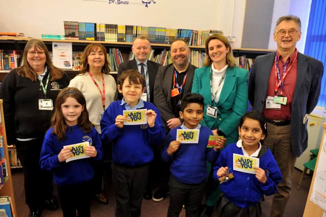 Children at Tangmere Primary Academy recognised for the designs they created for the 20mph Tangmere speed limit campaign. SR24022602. Photo SR staff/Nationalworld