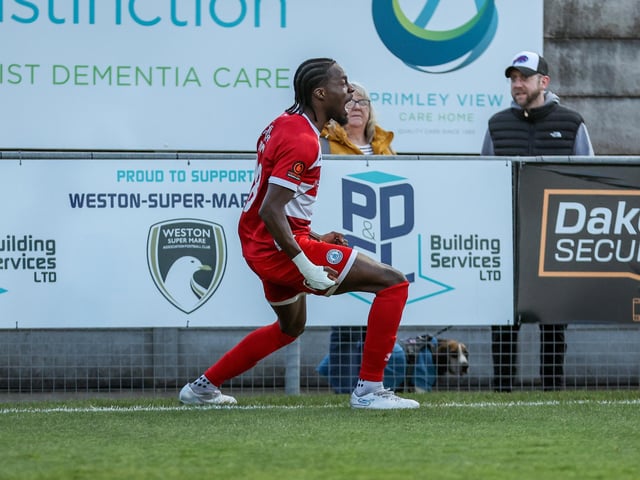 Action from Eastbourne Borough's visit to Weston-super-Mare in National League South