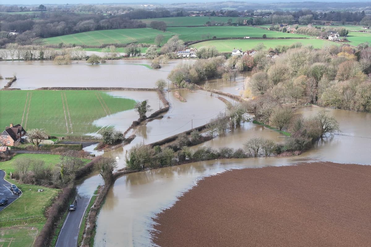 East Sussex road closed as village is struck by flooding 