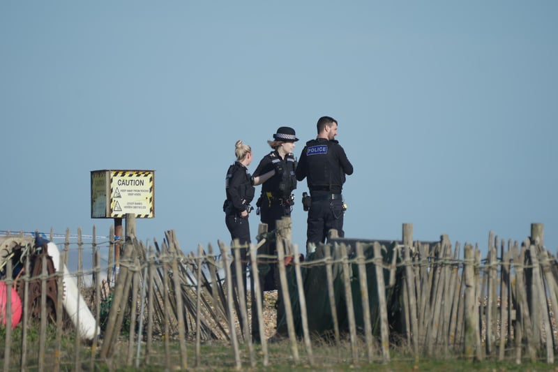 HM Coastguard Search and Rescue and police have been spotted at Lancing on Friday afternoon, March 29
