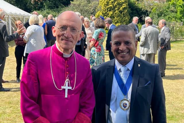 Bishop Martin with Councillor Sujan Wickremaratchi