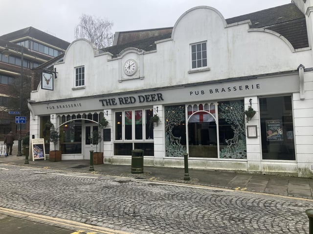 Lesley Cooper said: "The Red Deer." The pub is in Horsham's Carfax and backs onto Piries Place.