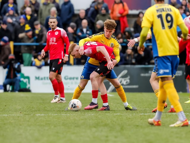 Eastbourne Borough recovered from 2-1 down at half-time to win 3-2 at St Albans City. Picture by Lydia Redman