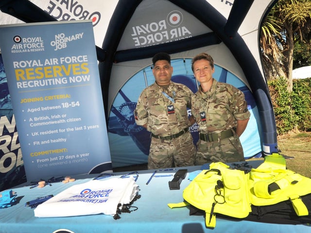 Start of Airbourne 2024 on August 15 in Eastbourne - Static displays on Western Lawns as the event opened to the public.