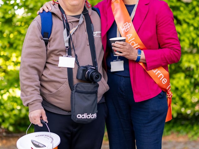 Aldingbourne CEO, Sue Livett, with one of the people supported by the charity