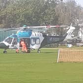 Burgess Hill resident Roger Smith sent this newspaper video footage of the helicopter landing at St John’s Park, Burgess Hill, at 2pm on Friday, October 6