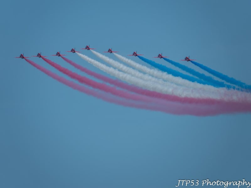 Airbourne 2025 - Eastbourne International Air Show. Red Arrows: Photo by Jeff Penfold JTP53 Photography