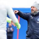 Roberto De Zerbi directs training at Brighton this week ahead of Sunday's clash at Liverpool