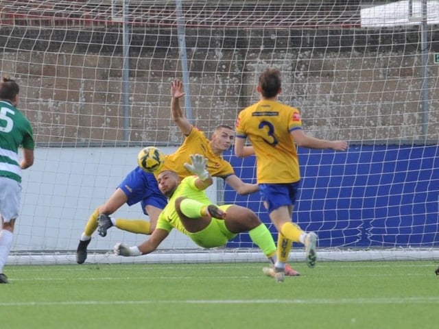 Action from Lancing's win over Corinthian in the Isthmian south east division