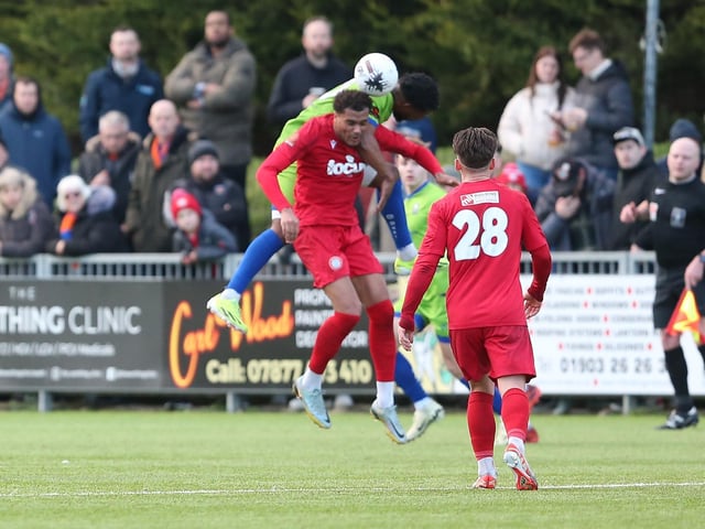Action from Worthing v Braintree in National League South