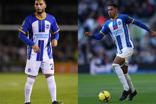 Deniz Undav (left, pictured by Alex Burstow/Getty Images) and Levi Colwill (right, pictured by Christopher Lee/Getty Images) spoke to the media after Brighton's defeat against Aston Villa