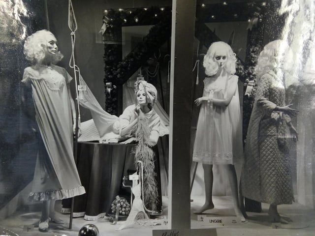 Women's nightwear display at Bobby's department store