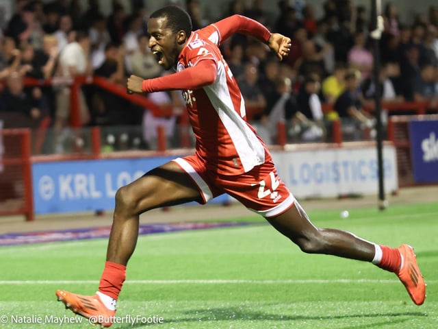 Crawley Town drew 1-1 with MK Dons at the Broadfield Stadium - here are fans, actions and goal celebrations