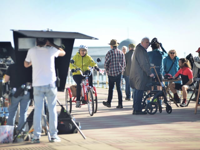 Filming on St Leonards seafront on October 6 2022.
