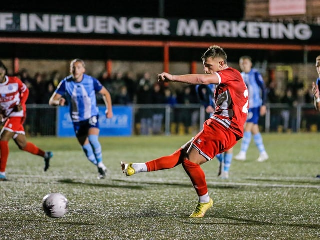 Action from Eastbourne Borough's home defeat by Torquay United in National League South