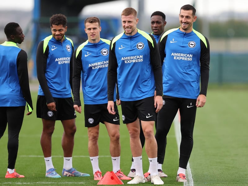Brighton players enjoy their training ahead of this weekend's trip to Stamford Bridge