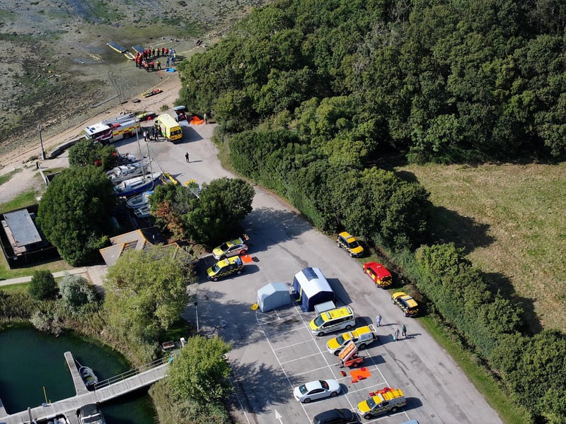 Both agencies worked together to rescue casualties from mud.