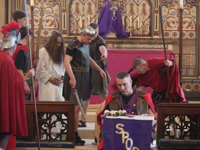 Procession of Witness 2024 on Good Friday in Hastings Old Town. Photo by Roberts Photographic.