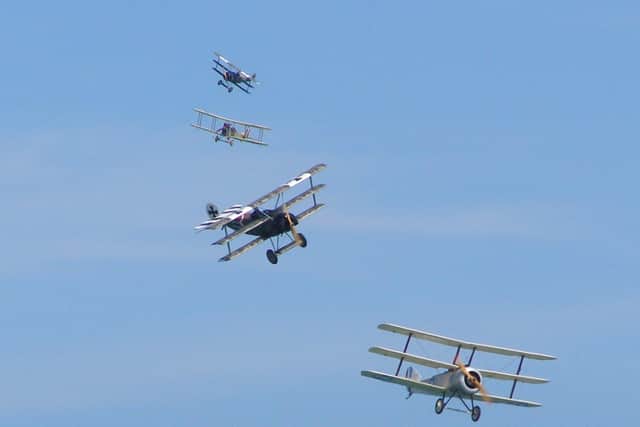 Replica World War One planes have been spotted flying over Eastbourne seafront. Picture by Ron Eisele
