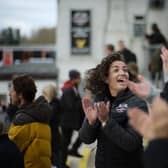 Maggie Murphy enjoys a matchday at the Dripping Pan | Picture: James Boyes