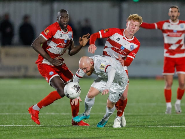 Action from Eastbourne Borough's 0-0 draw at Truro City