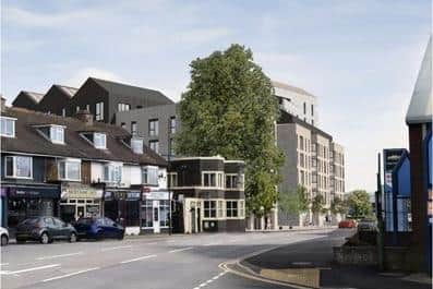 How the development in Shoreham could look – with the poplar tree saved. Picture: Local Democracy Reporting Service
