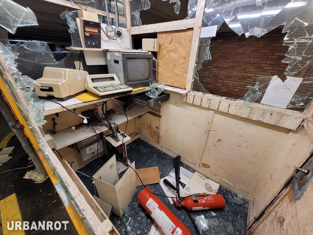 An office full of old equipment.