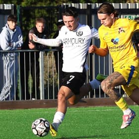 Eastbourne United in recent action - against Rochester in the FA Vase | Picture by Lee Nolan