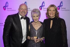 Anita Dobson with Chris & Elaine Goodman, Co-Founder and Trustee of Focus Foundation.