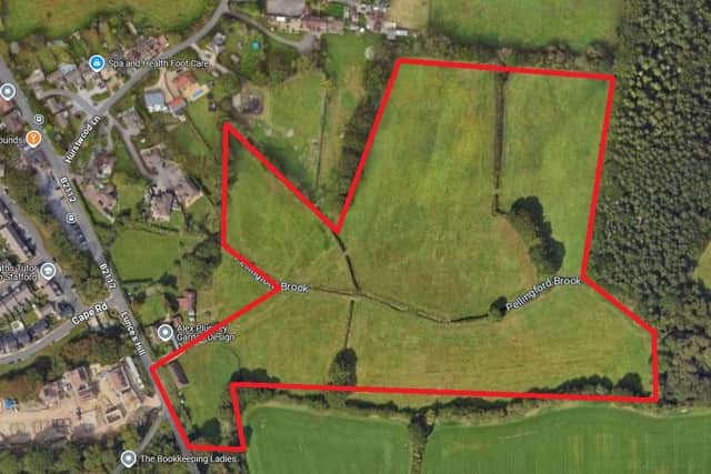A Google Map showing the rough location of the proposed housing development on land east of Lunce’s Hill, Haywards Heath
