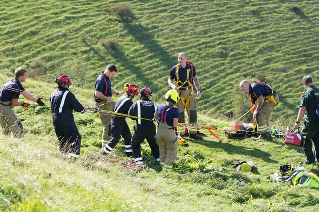The rescue at Devil's Dyke. Photo: Eddie Mitchell