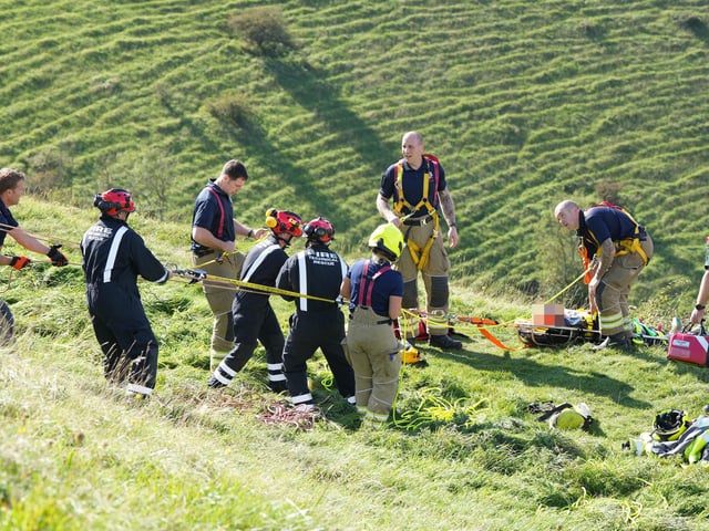 The rescue at Devil's Dyke. Photo: Eddie Mitchell