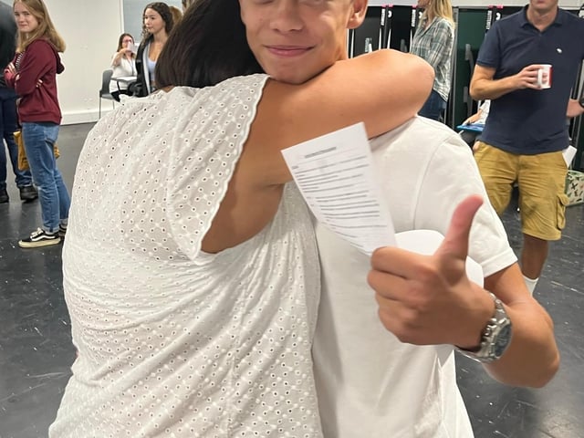 Claverham students collected their results today