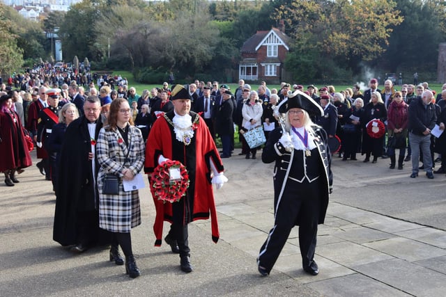 The Remembrance Sunday service in Alexandra Park. Picture by Kevin Boorman