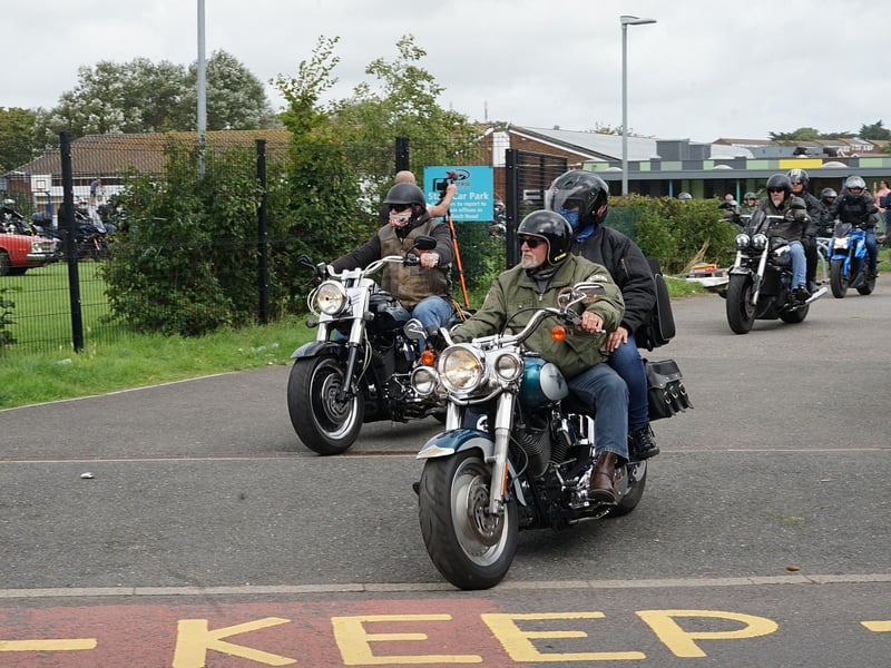 Motorbikes and cars at West Rise junior school in Eastbourne on Saturday, August 12