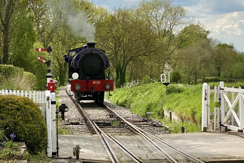 A steam train on the Kent and East Sussex Railway