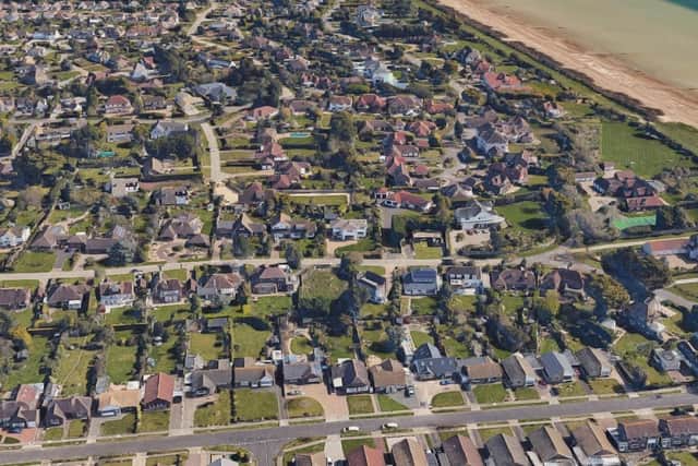 R/110/22/PL: 51 Pigeonhouse Lane, Rustington. Variation of condition following R/132/21/NMA relating to approved plans (Conditions(s) Dwg No 203108/03, Rev A Proposed Floor Plans; Dwg No 203108/04 Rev A, Proposed Elevations) for Change of materials and increase in the proposed projection to the rear of 1506mm. Photo: Google Maps.