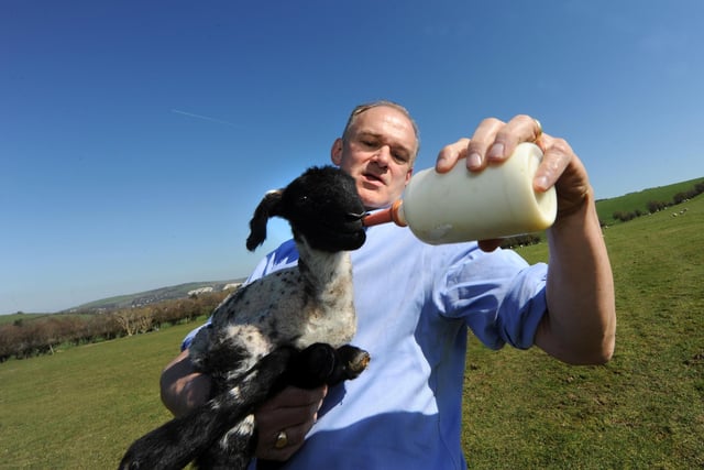 Liberal Democrat leader Ed Davey visits Kingston Farm by Lewes