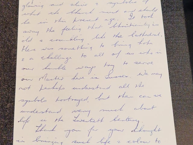 A letter in support of the tapestry