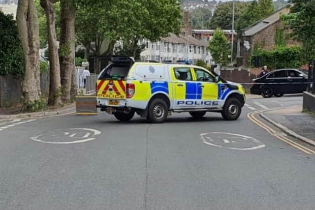 The collision happened after the van driver carried out a ‘careless manoeuvre’, whilst turning from Howard Terrace into New England Road on July 21 last year. Photo: Sussex Police