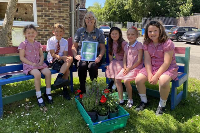 Arundel Church of England School won the Eco Award for the pupils' work in their school peace garden
