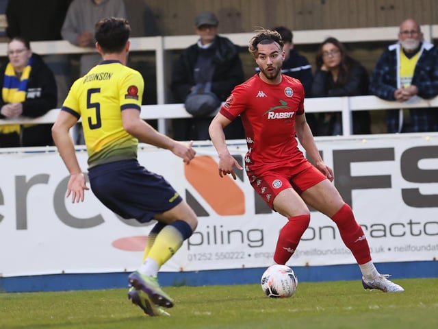 Action from Worthing's 1-0 win at Farnborough in the National League South