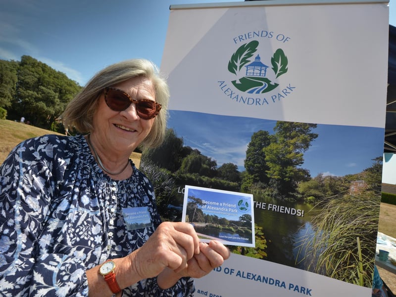 Hastings Botanic Garden's Midsummer Festival 2026. The newly reinstated Friends of Alexandra Park group. Committee member Linda Pearson.