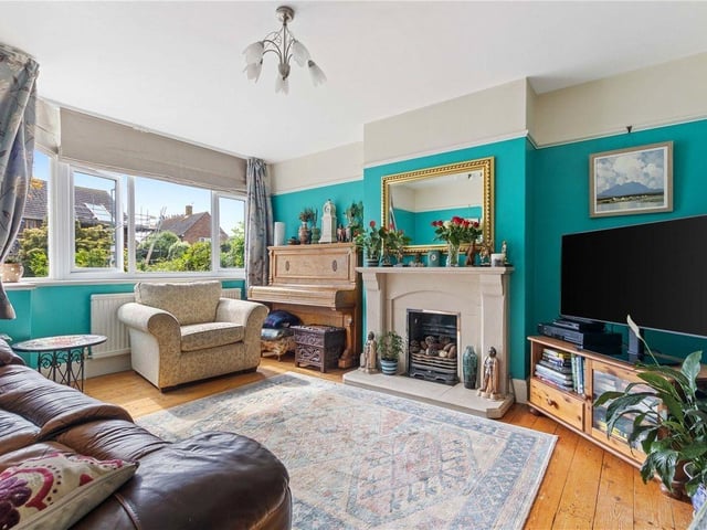 A feature fire place helps bring the living room together.