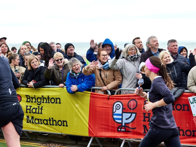 Action at the Brighton Half Marathon
