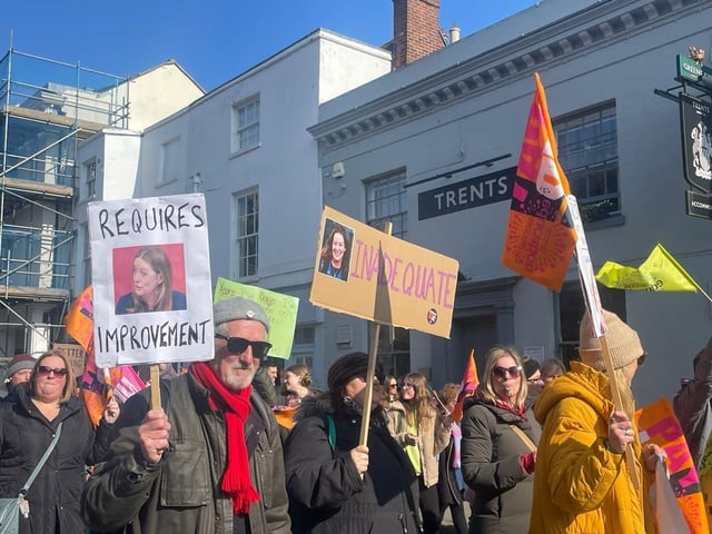 School strikes in Sussex: Hundreds of protesters arrive to take part in Sussex teacher protest - in 23 pictures