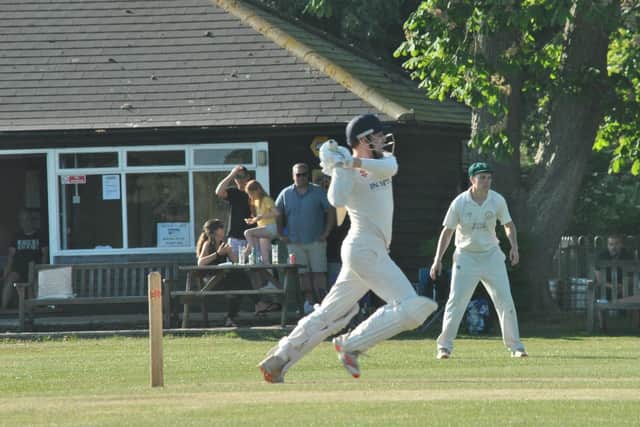 Louis Baron hitting big for Glynde in their Village Cup victory