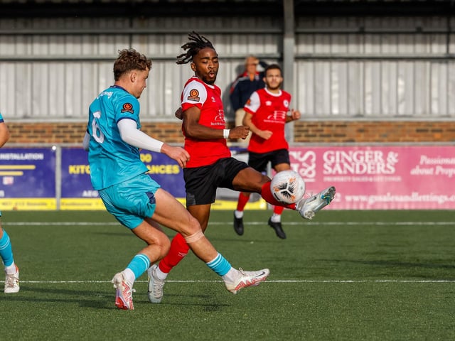 Action from Eastbourne Borough's National League South clash with Braintree at Priory Lane