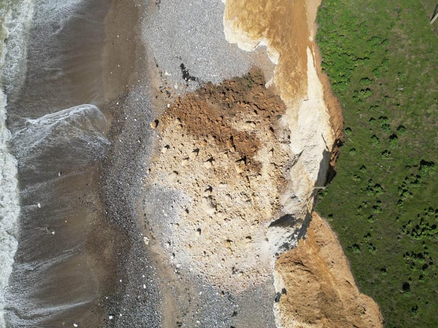 Cliff fall by Telscombe